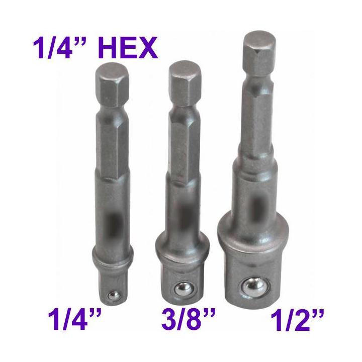 Adaptadores / Reductores de cuadradillo 1/4", 3/8", 1/2"...