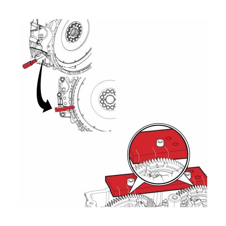 Herramienta de sincronización del árbol de levas y bloqueo del cigüeñal – Mercedes-Benz Euro 6 / Detroit DD13-DD15-DD16