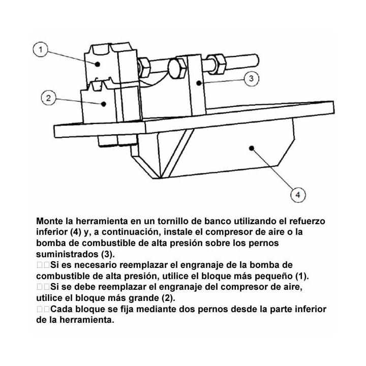 Herramienta de fijación para bomba HP Mercedes-Benz y Detroit Diesel HDEP, DD13, DD13, DD15, DD16