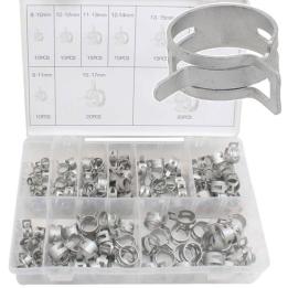 Surtido de abrazaderas elásticas de acero galvanizado para mangueras de 8 a 18 mm Leonet Servis