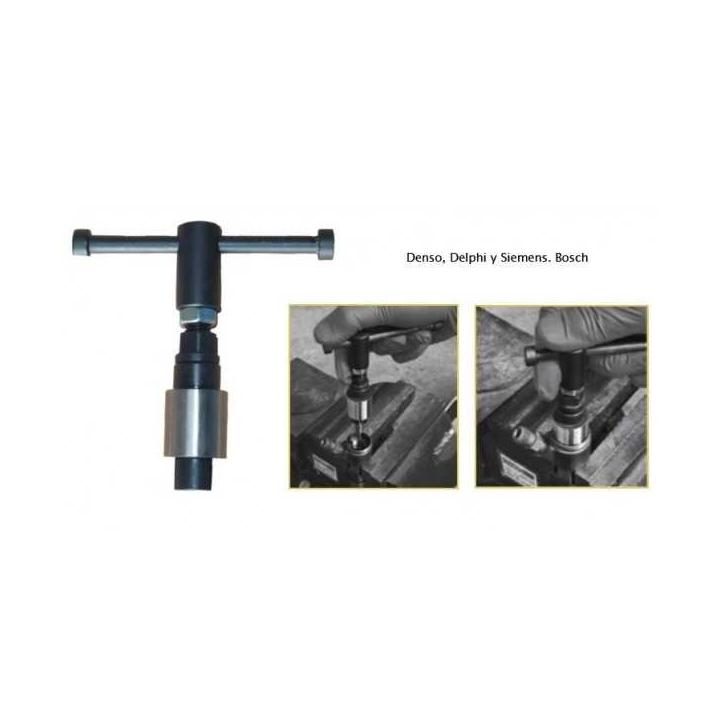 Extractor aguja interna inyectores diésel 3 mordazas Bosch Denso Delphi Siemens