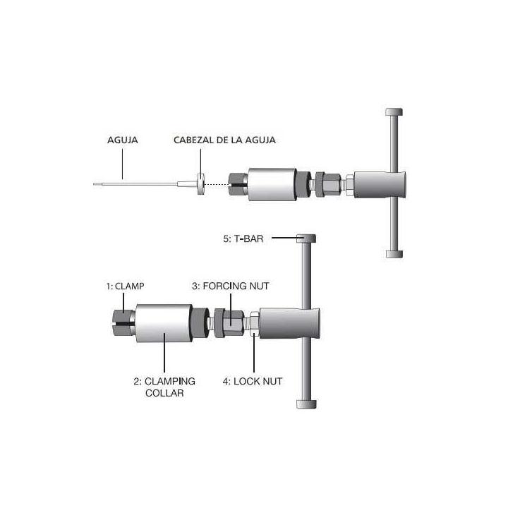 Extractor aguja interna inyectores diésel 3 mordazas Bosch Denso Delphi Siemens