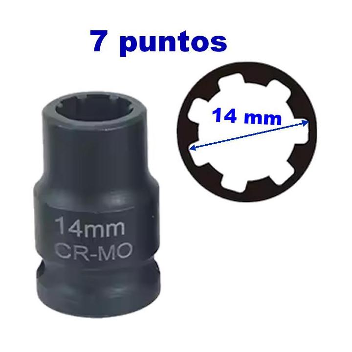 Vaso especial de 7 puntos y 14 mm para caliper de frenos Audi