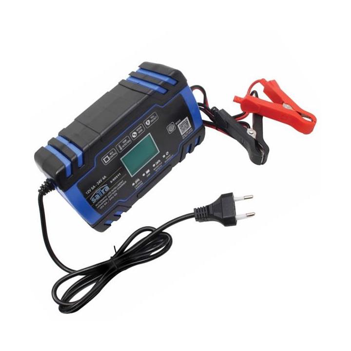 Cargador inteligente automático 12V 24V con pantalla LCD para baterías AGM GEL EFB