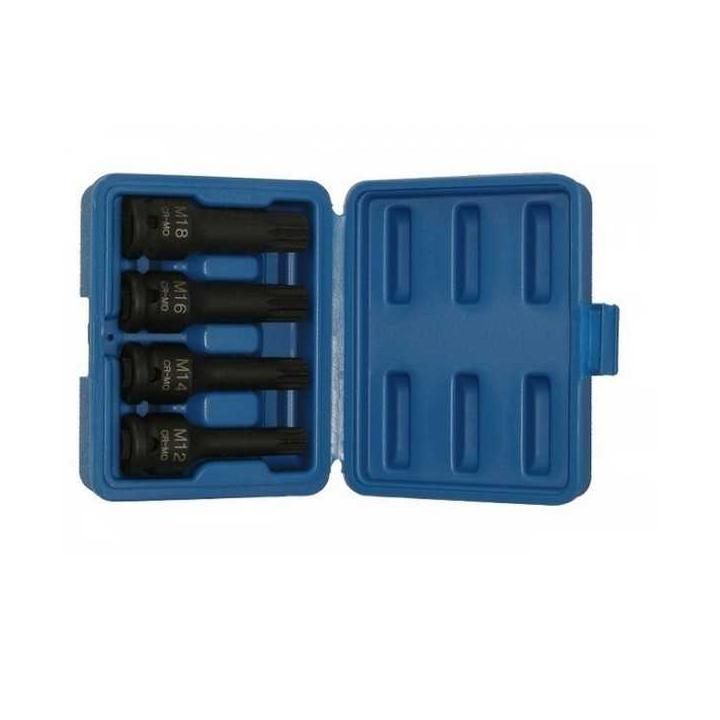 Juego de puntas  de impacto XZN, 15 caras. Cuadradillo de 1/2"