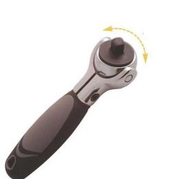 Mini carraca 1/4" con cabeza giratoria	