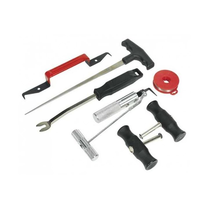 Kit extracción lunas y parabrisas profesional con alambre y útiles completos