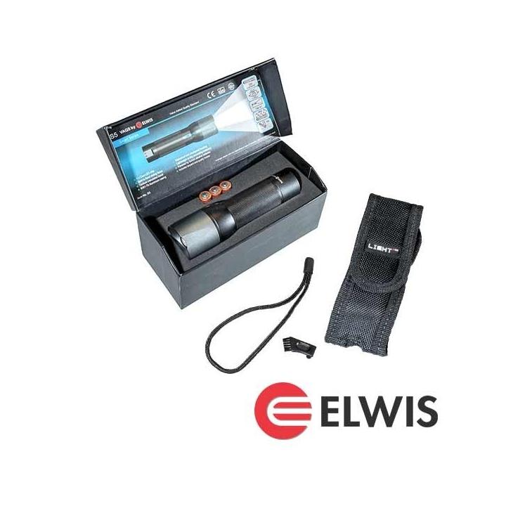 Linterna LED profesional compacta con zoom y resistencia IP65 para uso en taller