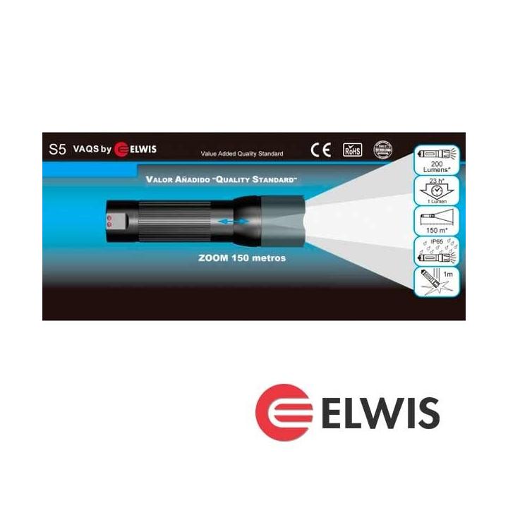 Linterna LED profesional compacta con zoom y resistencia IP65 para uso en taller