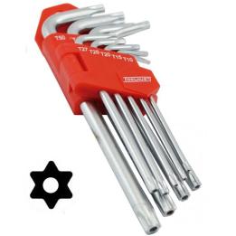 Juego de llaves Torx inviolables acodadas T10 a T50 en acero cromo vanadio