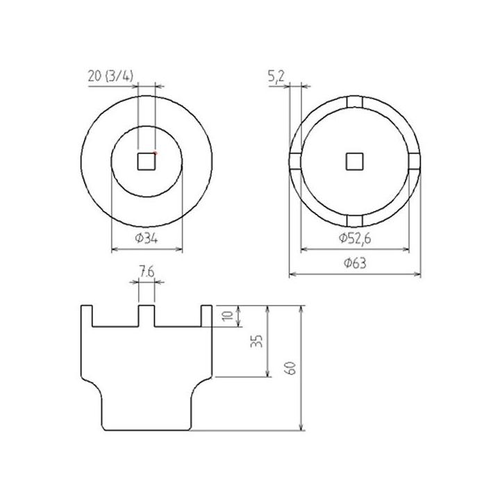 Vaso 3/4" para rótula suspensión mercedes clase M-ML