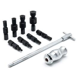 Extractor de rodamientos interiores con martillo deslizante. 9 piezas, acero al carbono, para orificios ciegos de 8-32 mm.
