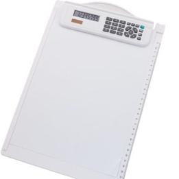 Tablilla de notas de copiloto con calculadora formato a4