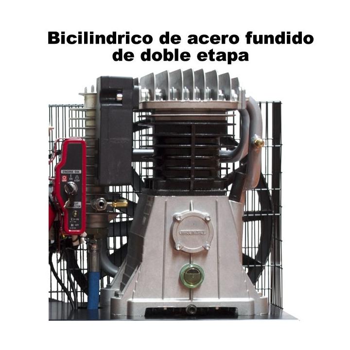 Moto compresor de aire a gasolina EOLO 9 Hp con calderín de 50 litros y motor Honda GX270