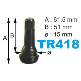 Válvulas TR418 para neumáticos 51 mm bolsa 100 uds 